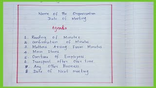 How to write an Agenda of Meeting   Agenda [upl. by Aileve]