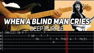 Deep Purple  When a Blind Man Cries solos Guitar lesson with TAB [upl. by Arretak933]