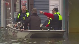 Rescues made as Yantic River floods downtown Norwich [upl. by Aerahs956]