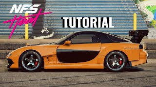 Need for Speed HEAT  Hans Mazda RX7 Build Tutorial [upl. by Eneleh824]