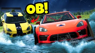 ESCAPE The FLOOD on a Mountain with OB in BeamNG Drive Mods [upl. by Randi]