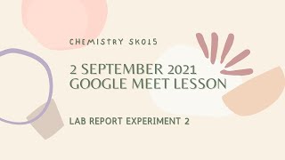 GOOGLE MEET RECORDING SK015 LAB REPORT EXPERIMENT 2 [upl. by Halika592]