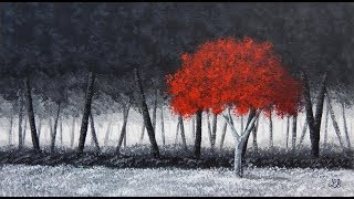 Le rouge et le noir cours de peinture acrylique avec Bruno Lemasson vitesse accélérée TimeLapse [upl. by Herodias]