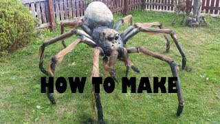 DIY giant spider halloween prop tutorial Rough Guide [upl. by Haianeb219]