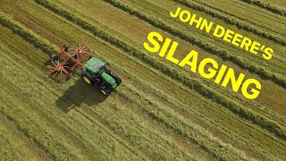 Silage 2021 • John Deere 6120M • 6155R • 6150M [upl. by Akirrehs]