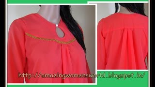 Gathered Yoke Neckline Top l How to make Designer Top  Step By Step DIY [upl. by Janet]