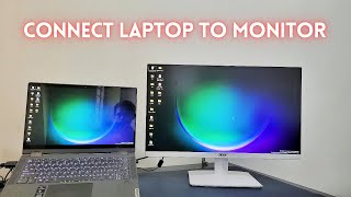 How To Connect Laptop To Monitor With Settings [upl. by Shuler]