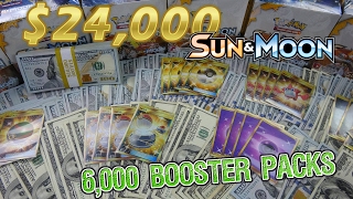 24000 Pokemon Opening  LARGEST EVER 6000 Sun amp Moon Packs 167 Booster Boxes [upl. by Faludi]