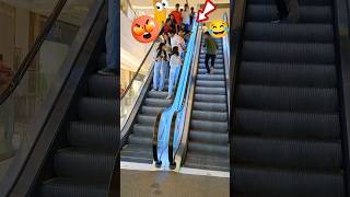 Escalator Prank Gone Wrong 😝shorts youtubeshorts funny prank escalator random reaction [upl. by Learsiy486]