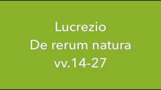 Lucrezio  De rerum natura  vv 1427 [upl. by Nyltiak610]