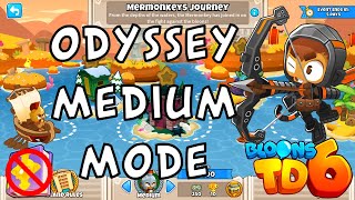 BTD6  Odyssey Medium Mode  Mermonkeys Journey  No MK No Powers Used Guide  August 22 [upl. by Peursem779]