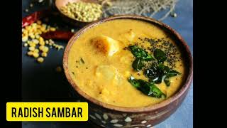 RADISH SAMBAR RECIPE  ARACHUVITTA MULLANGI SAMBAR [upl. by Anahsahs]