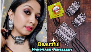 Beautiful DIY Handmade Jewellery set  Tutorial for Beginners  Fevicryl mouldit clay jewellery idea [upl. by Calhoun]