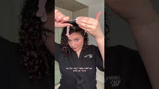 HOW TO DEFINE FRIZZY ROOTS ON CURLY HAIR USING A BRUSH [upl. by Ayamahs]