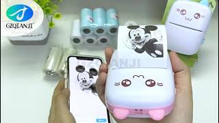 Portable Mini Wireless Thermal Photo Printer Pocket Cute Sticker Printers Paper Roll For Android iOS [upl. by Assilanna]