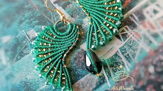 Tutorial aretes en forma de alas tejidos en macramé [upl. by Clerk]