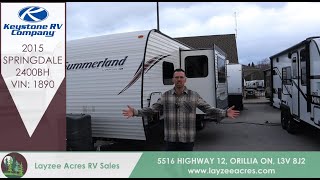 2015 Keystone Summerland 2400BH Vin 1890  Layzee Acres RV Sales [upl. by Anivahs597]