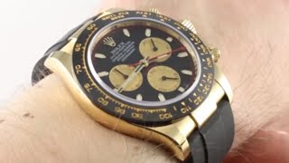 Rolex Daytona Yellow Gold Oysterflex Strap 116518LN Luxury Watch Review [upl. by Collum155]