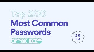 Top 200 Most Common Passwords 2023 [upl. by Craddock399]