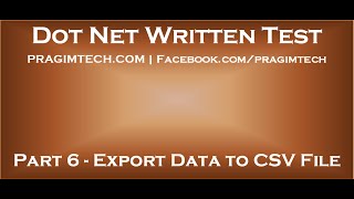 Part 6 Export data from sql server database tables to csv file using asp net and c [upl. by Alyssa]