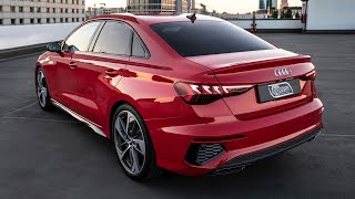 FINALLY 2021 AUDI A3 SEDAN  BEST IN CLASS OVER CLA amp 1SERIES SLine Tango red  black optics [upl. by Acirea]