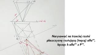 Geometria wykreślna  Rzuty Mongea Przekrój ostrosłupa metodą transformacji [upl. by Aifas191]