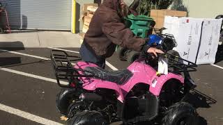 TaoTao ATA 125D 110cc ATV Review In Pink SpiderScooterATVSalescom [upl. by Eesak]