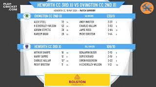 Heworth CC 3rd XI v Ovington CC 2nd XI [upl. by Ailemak730]