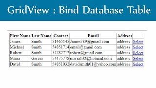 AspNet Gridview  Bind Database Table [upl. by Enineg]