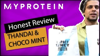 Myprotein Imapct Whey Protein Review  Thandai vs Chocolate mint  Myprotein taste review in hindi [upl. by Wallie]