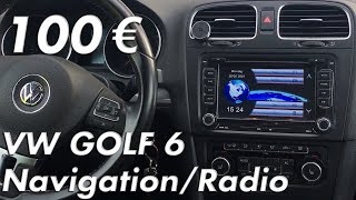 100€ RADIONAVIGATION für VW GOLF 6 VI  Einbau und Test [upl. by Ecyrb47]