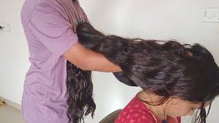 Nishus Long Hair Massage After Wash  Nisha Rapunzel Hair Play Story [upl. by Steere]