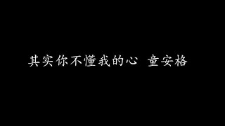 其实你不懂我的心 童安格 歌词版 [upl. by Sanoj]