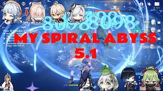 My Sprial Abyss For 51  Luxury Freeze Ayaka C6S1  Hyperbloom Chlroine C1S0  Genshin Impact [upl. by Hoxsie244]