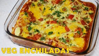 Cheesy Vegetable Enchiladas  Healthy Homemade Vegetarian Recipe  Mexican Cuisine  Kanaks Kitchen [upl. by Ydollem]