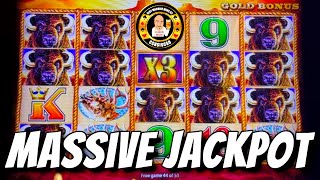 MASSIVE JACKPOT on Buffalo Gold slot machine [upl. by Germaun]