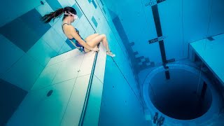 2021  NEW DEEPEST Pool in the World  DEEPSPOT NEW DEEP DIVE DUBAI [upl. by Anihsat]