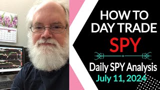 How to Day Trade SPY Daily SPY Analysis Thursday July 11 2024 0DTE SPY Options [upl. by Nnawtna]