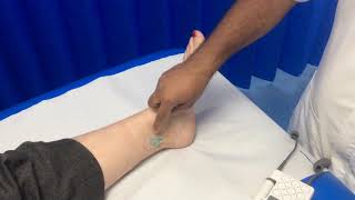 How to check for the posterior tibial pulse using a Doppler [upl. by Ecnerret]