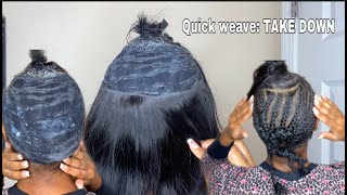 How to take down a quick weave  NO DAMAGE [upl. by Ramirolg]