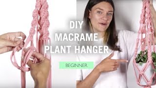 DIY Macrame Plant Hanger  Super Easy Step by Step [upl. by Sral]