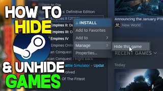 How to Hide amp Unhide Games Steam 2022 [upl. by Herahab]