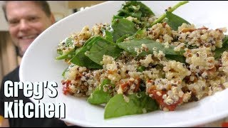 Quinoa Salad with Lemon Dressing Recipe  Gregs Kitchen [upl. by Ahsinelg]