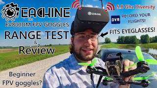 Eachine EV800DM Diversity FPV Goggles with DVR Range Test amp Review [upl. by Dnomaid351]