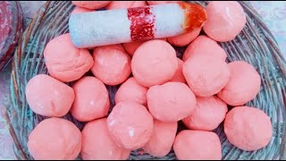 Peach colour Ball soft gym chalk blocks crushing  Satisfying  ASMR [upl. by Enilarak854]