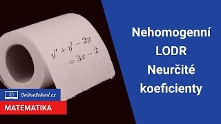 Nehomogenní LODR  Neurčité koeficienty  912 Diferenciální rovnice  Matematika  Onlineschoolcz [upl. by Dublin]