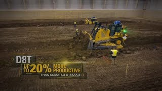 Cat® D8T Productivity Pays vs Komatsu D155AX8 [upl. by Armstrong]