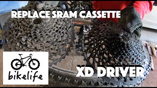 How to Replace a Worn Sram 12 Speed Eagle Cassette With XD Driver [upl. by Audri973]