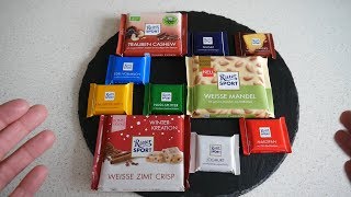 Ritter Sport Taste Test  10 Flavors  German Chocolate Review [upl. by Eural642]