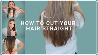 How To Trim Hair Straight Across At Home [upl. by Hovey19]